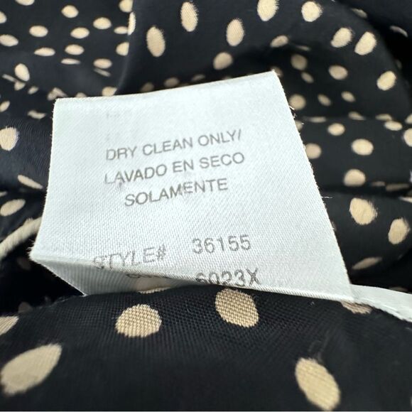 Studio One Polka Dot Dress Blue Cream Sleeveless Swing Dressy SZ 14 - Picture 14 of 15